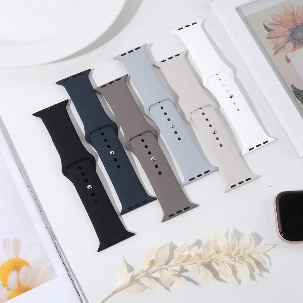 Bracelet en silicone pour Apple Watch, 45 mm, 46 mm, 44 mm, 41 mm, 40 mm, 42 mm, bracelet de sport, iWatch Series 12, 11, 10, SE, 9, 8, Ultra, 4, 3. — 4/10