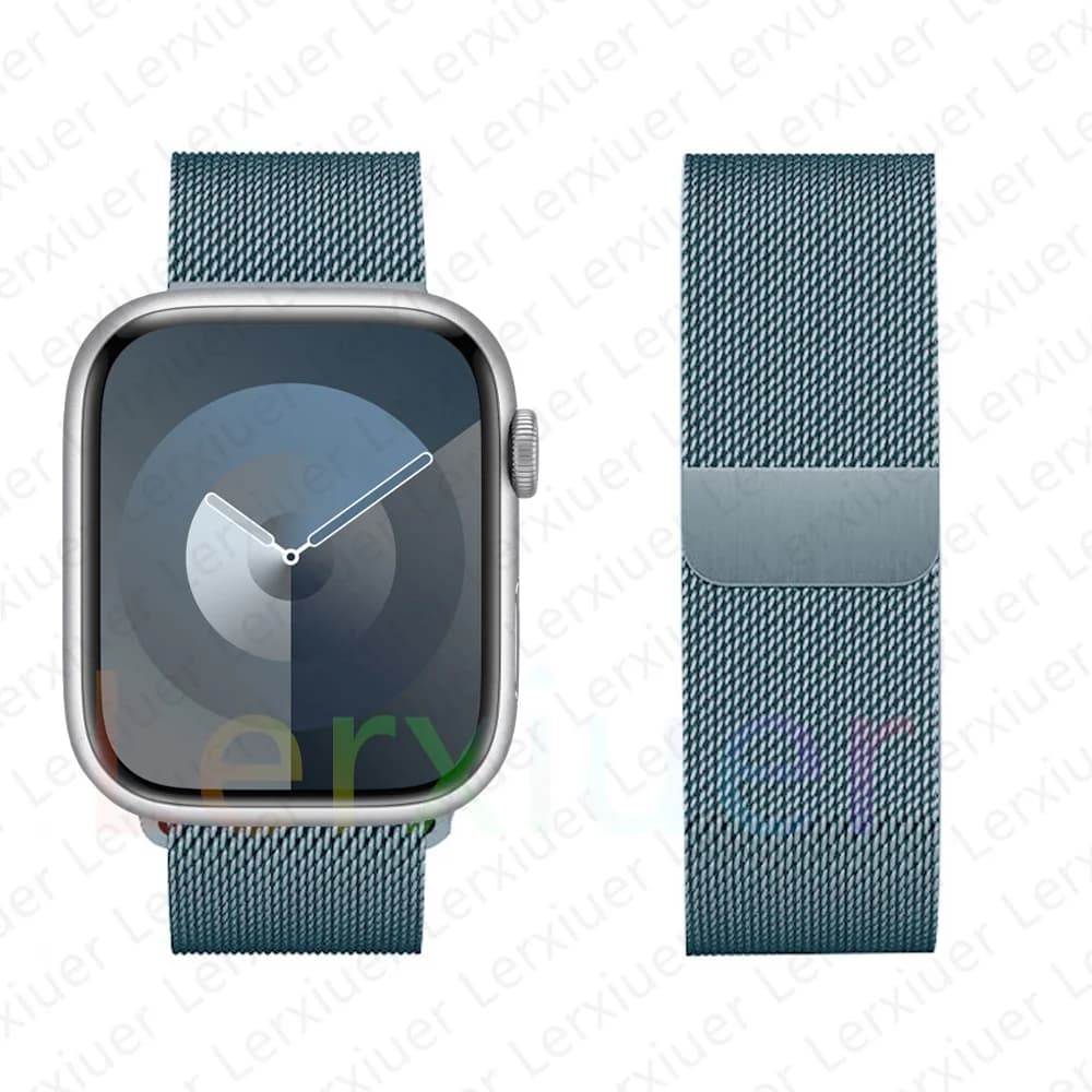 Bracelet Milanese Loop pour Apple Watch, 46 mm, 44 mm, 45 mm, 40 mm, 42 mm, 41 mm, 49 mm, pour les séries iWatch 12, 11, 10, 9, SE, Ultra, 4, 3, 49 mm. — 10/10