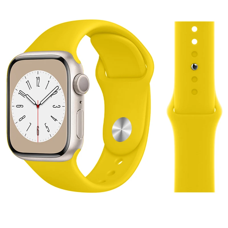 Bracelet en silicone pour Apple Watch, 45 mm, 46 mm, 44 mm, 41 mm, 40 mm, 42 mm, bracelet de sport, iWatch Series 12, 11, 10, SE, 9, 8, Ultra, 4, 3. — 9/10