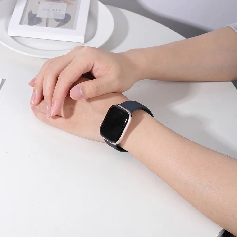 Bracelet en silicone pour Apple Watch, 45 mm, 46 mm, 44 mm, 41 mm, 40 mm, 42 mm, bracelet de sport, iWatch Series 12, 11, 10, SE, 9, 8, Ultra, 4, 3. — 6/10