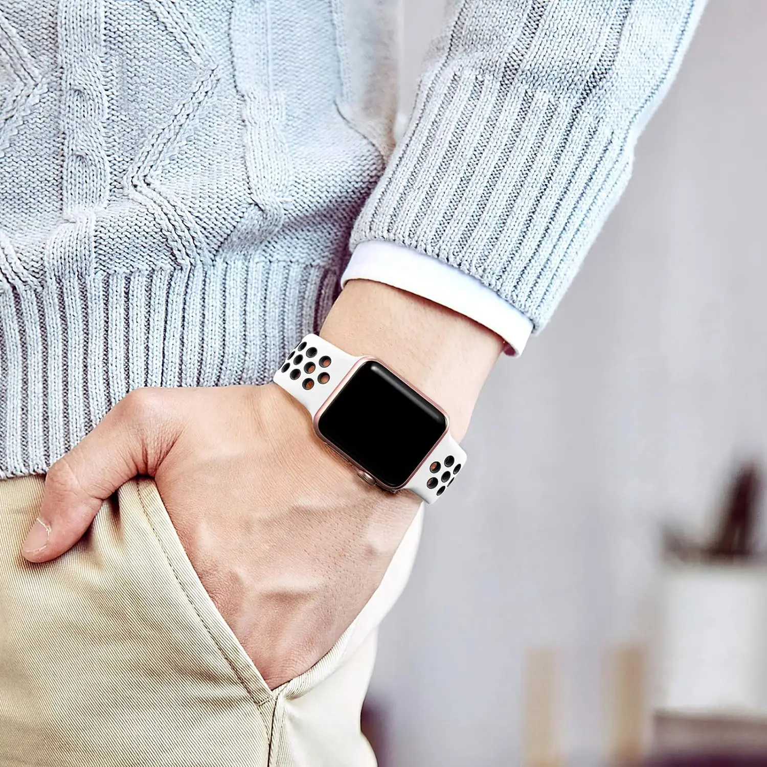 Bracelet sport respirant pour Apple Watch Band, 46mm, 44mm, 40mm, 42mm, 38mm, Rivière mm, 45mm, iWatch Series 10, 9, 8, 7, 6, SE, 5, 3, Ultra 2, 49mm — 5/10