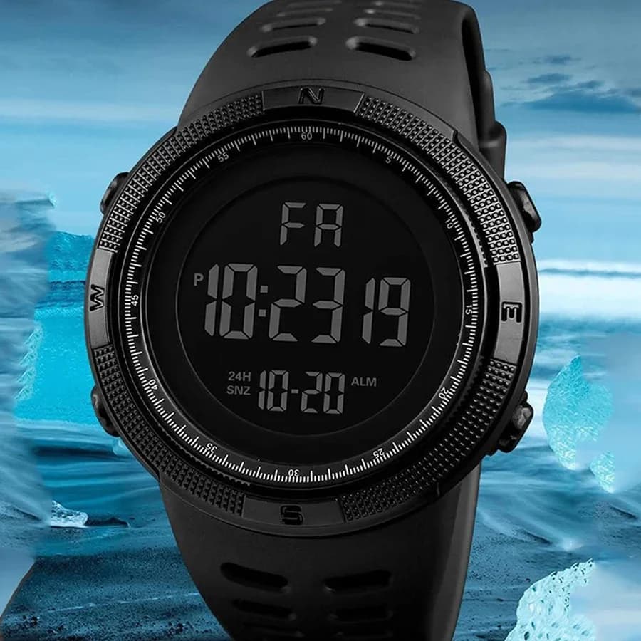 Reloj electrónico para hombre, reloj deportivo militar, reloj digital LED multifuncional con pantalla luminosa, para hombres, niños, estudiantes y adolescentes.