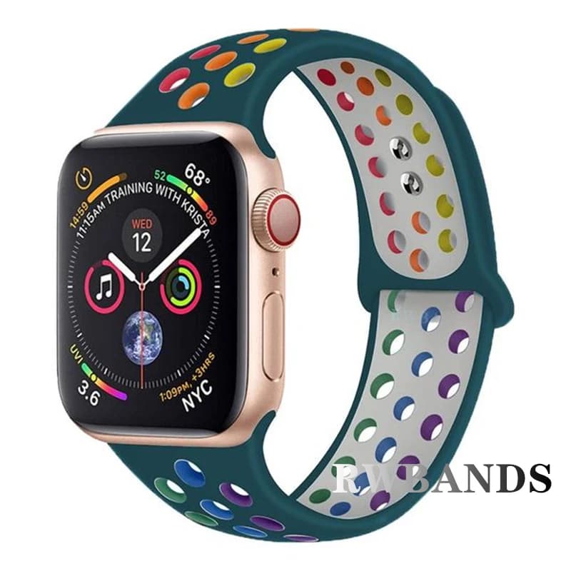 Bracelet sport respirant pour Apple Watch Band, 46mm, 44mm, 40mm, 42mm, 38mm, Rivière mm, 45mm, iWatch Series 10, 9, 8, 7, 6, SE, 5, 3, Ultra 2, 49mm — 9/10