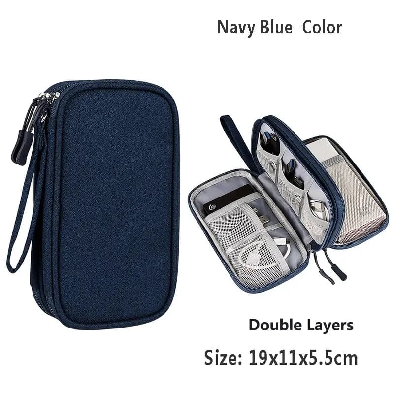 Sac de rangement pour câbles de données, étui de transport Portable étanche, sac de rangement de voyage pour cordon de câble, chargeur USB — 10/10
