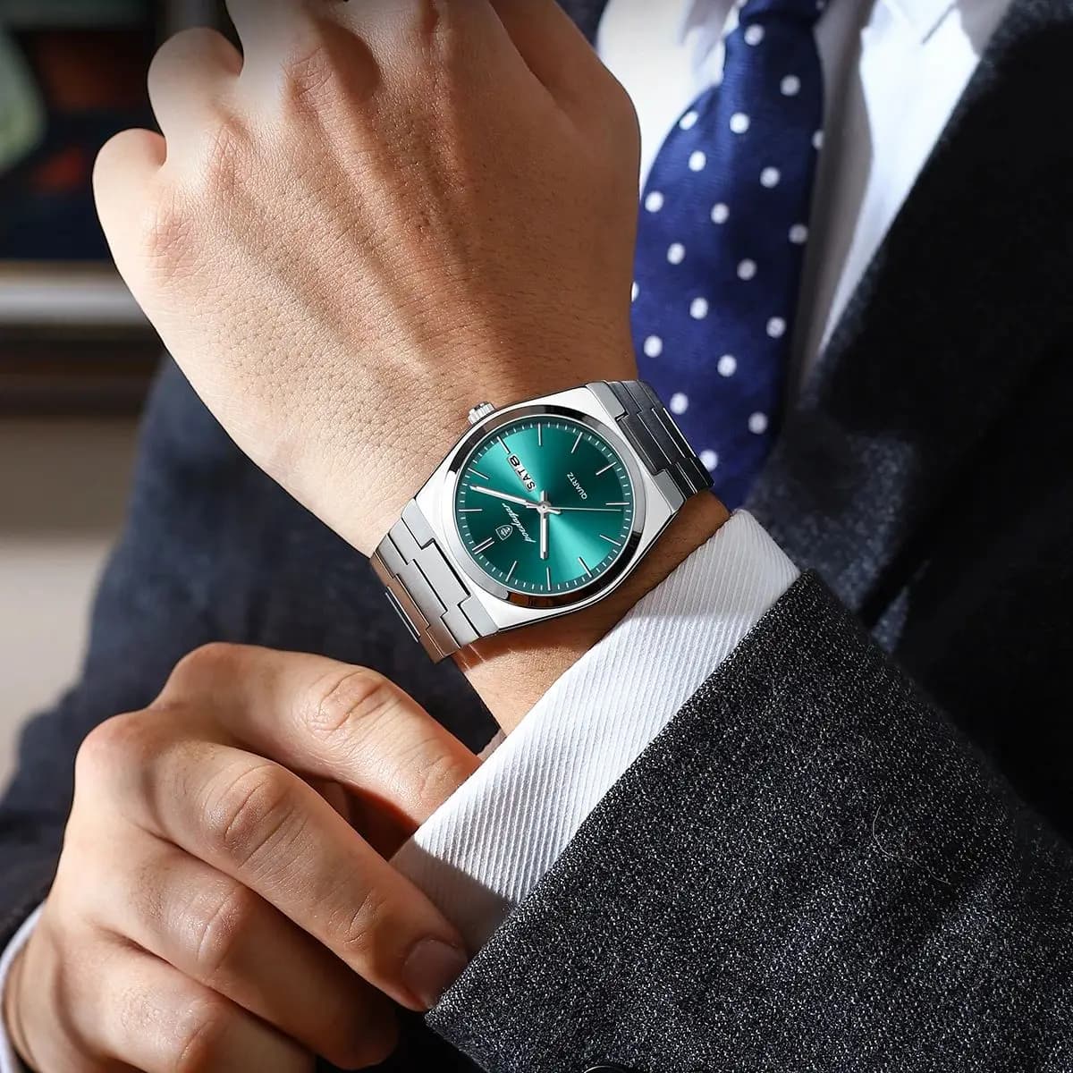 POEDAGAR montres pour hommes de luxe étanche lumineux Date semaine hommes montre en acier inoxydable décontracté mode Quartz homme montre-bracelet Reloj — 6/10