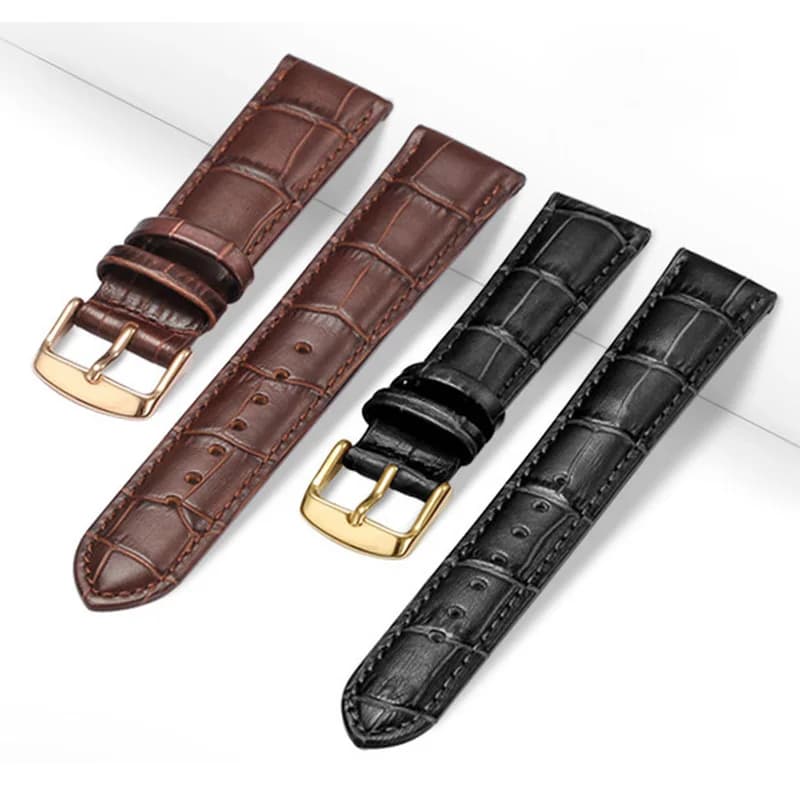 Bracelet de montre en cuir de remplacement universel, pour hommes et femmes, 12mm 14mm 16mm 18mm 19mm 20mm 21mm 22mm