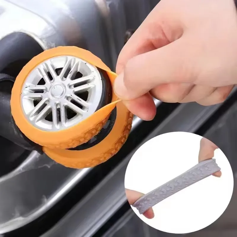8 protections en silicone pour roulettes de valise, réduisant le bruit, pour bagages de voyage