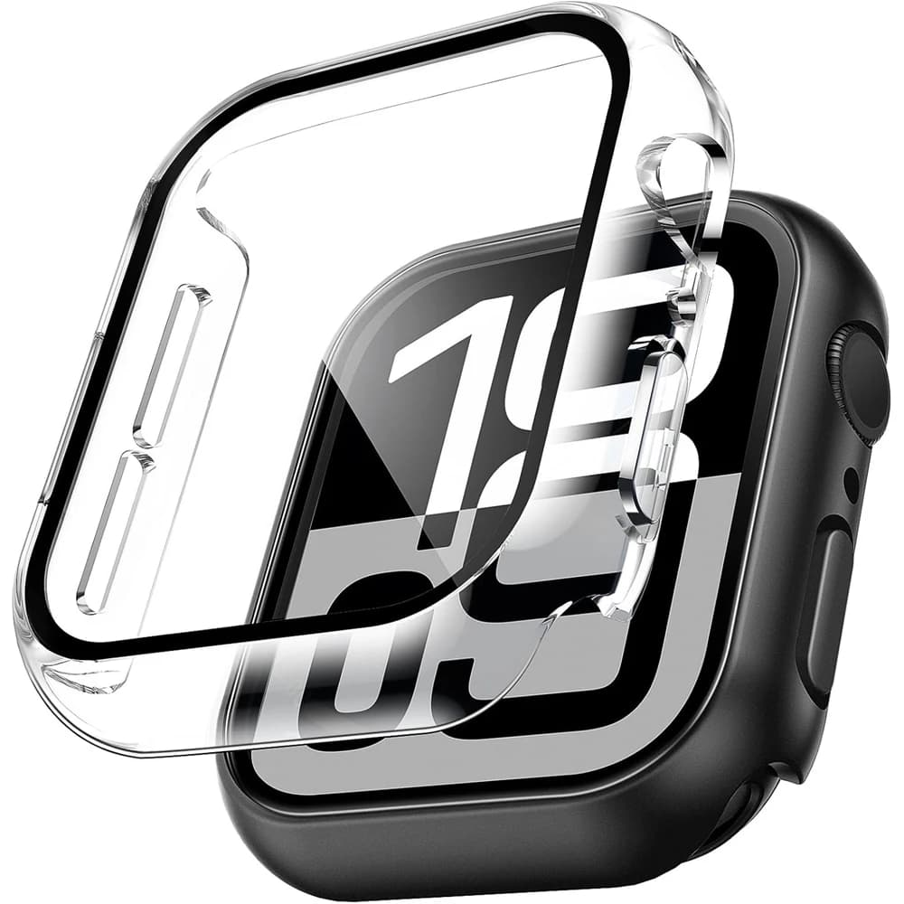 Verre + Coque pour Apple Watch 10 9 8 7 6 SE 5, accessoire iWatch, protection d'écran, iWatch Series 46mm 44mm 40mm 41 45mm 38 42mm