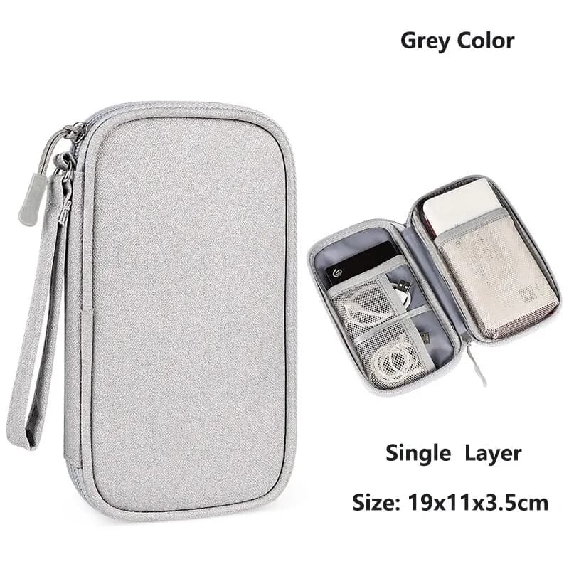 Sac de rangement pour câbles de données, étui de transport Portable étanche, sac de rangement de voyage pour cordon de câble, chargeur USB — 9/10