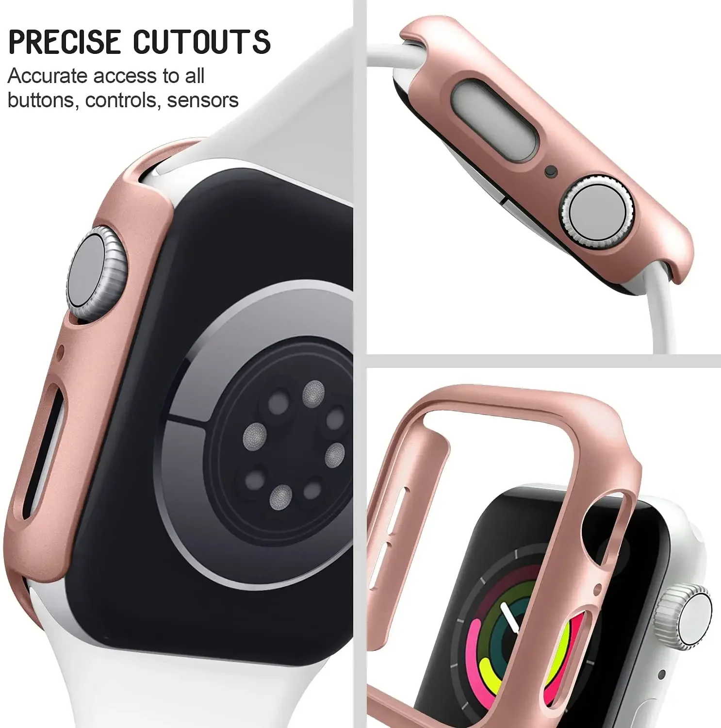 Housse pour boîtier de montre Apple 45mm 41mm 44mm 40mm 42mm 38mm 46 49mm, accessoires PC protecteur pare-chocs iWatch série 8 7 SE 6 5 4 3 9 — 3/10
