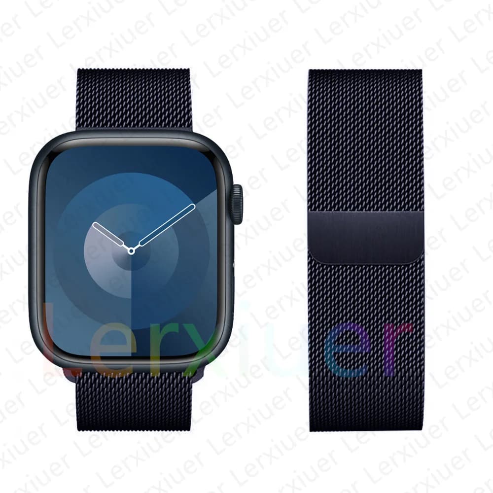 Bracelet Milanese Loop pour Apple Watch, 46 mm, 44 mm, 45 mm, 40 mm, 42 mm, 41 mm, 49 mm, pour les séries iWatch 12, 11, 10, 9, SE, Ultra, 4, 3, 49 mm. — 8/10