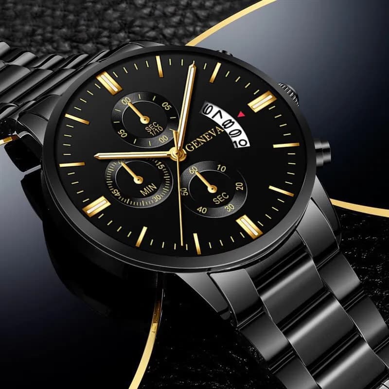 Montre à quartz pour homme en acier inoxydable de luxe, montres de mode pour homme, montres de travail pour homme, horloge Reloj Hombre — 3/6