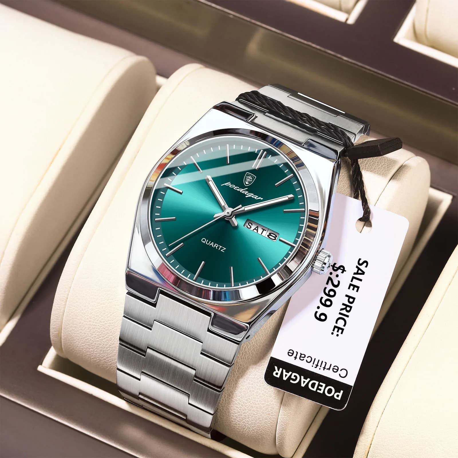 POEDAGAR montres pour hommes de luxe étanche lumineux Date semaine hommes montre en acier inoxydable décontracté mode Quartz homme montre-bracelet Reloj — 2/10
