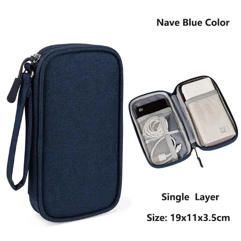 Sac de rangement pour câbles de données, étui de transport Portable étanche, sac de rangement de voyage pour cordon de câble, chargeur USB — 7/10