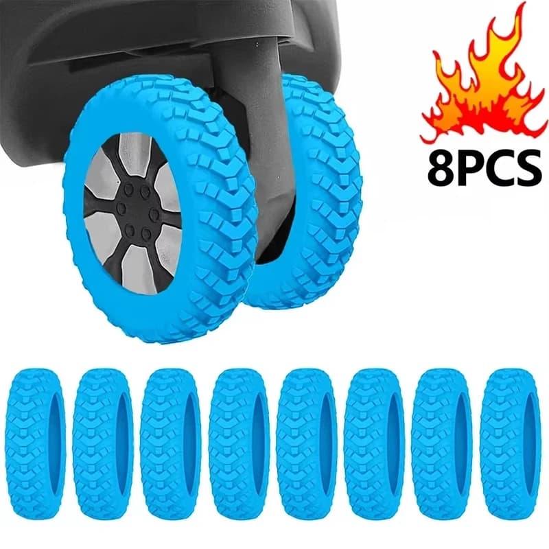 8 protections en silicone pour roulettes de valise, réduisant le bruit, pour bagages de voyage — 7/10