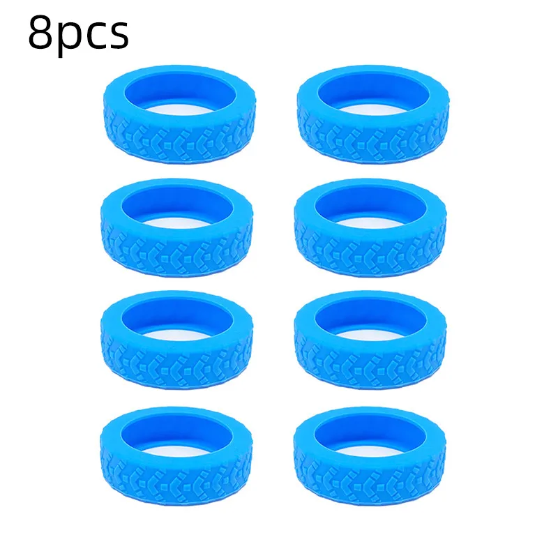 8 pièces de protections pour roulettes de valise, couvre-roulettes silencieux en caoutchouc pour bagages, couvre-roulettes pour valises de voyage. — 10/10