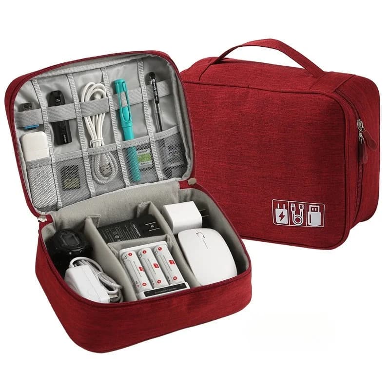 Sac de rangement étanche pour câble électronique numérique, ligne de données USB portable, prise de chargeur, sac de voyage — 10/10