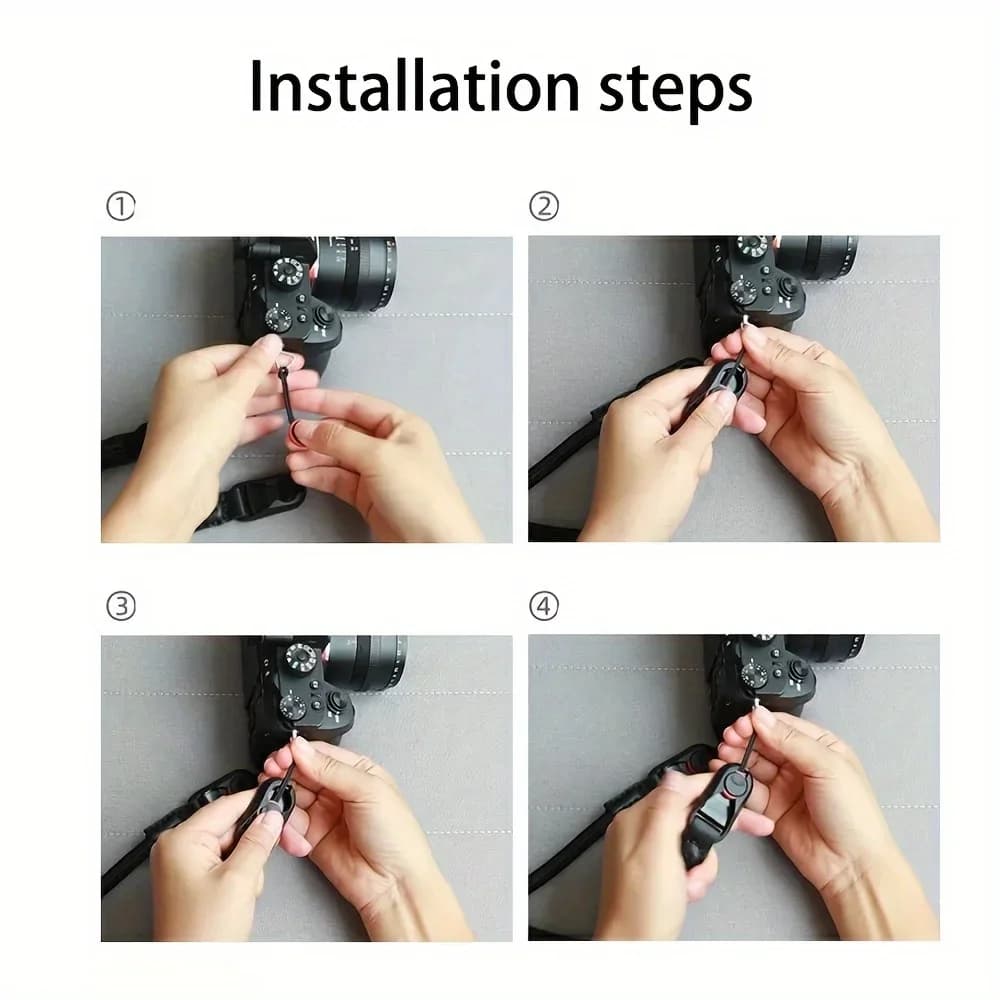 Sangle d'appareil photo à corde ronde à dégagement rapide, sangle d'épaule détachable rapide pour appareil photo DSLR sans miroir, sangle de cou réglable — 3/8