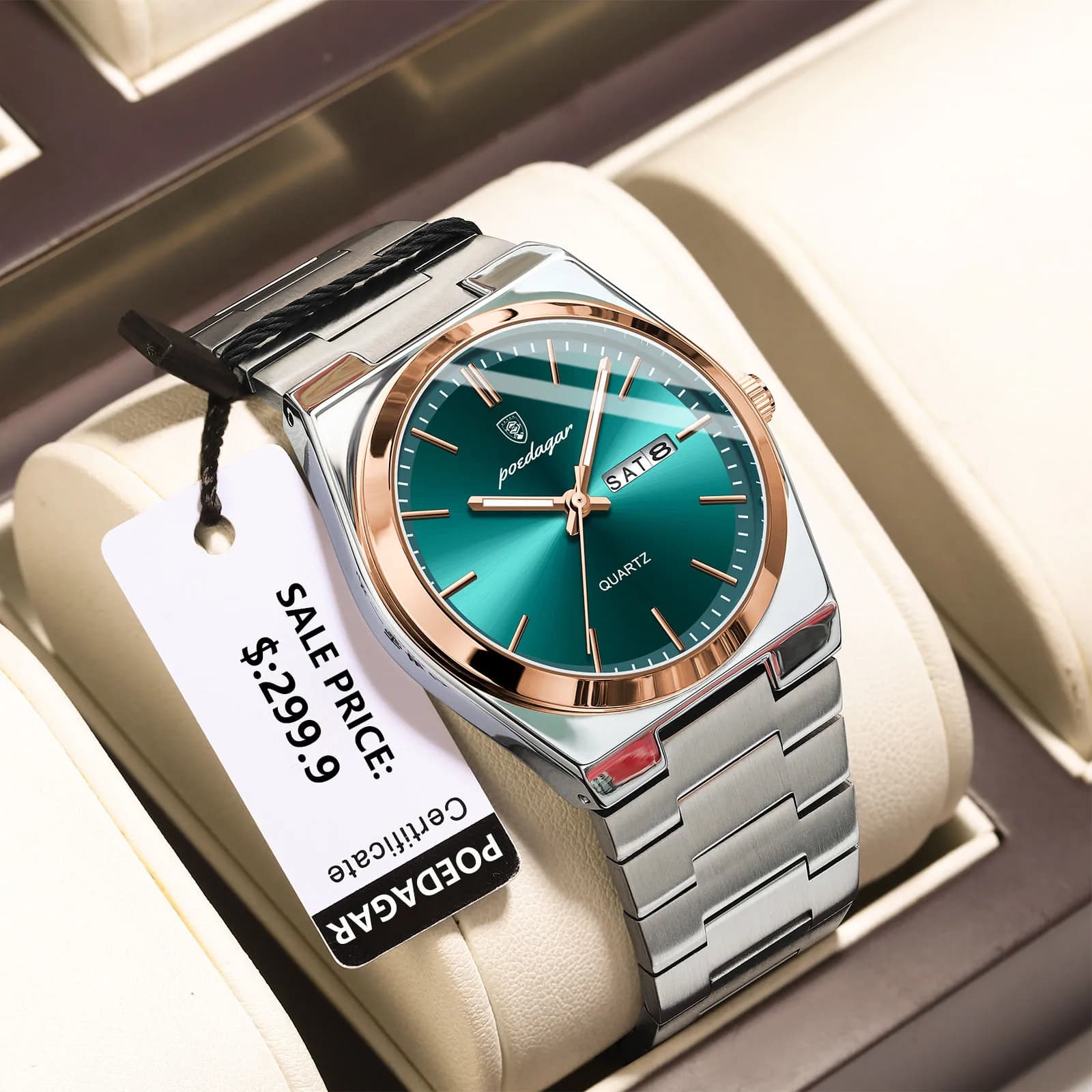 POEDAGAR montres pour hommes de luxe étanche lumineux Date semaine hommes montre en acier inoxydable décontracté mode Quartz homme montre-bracelet Reloj — 10/10