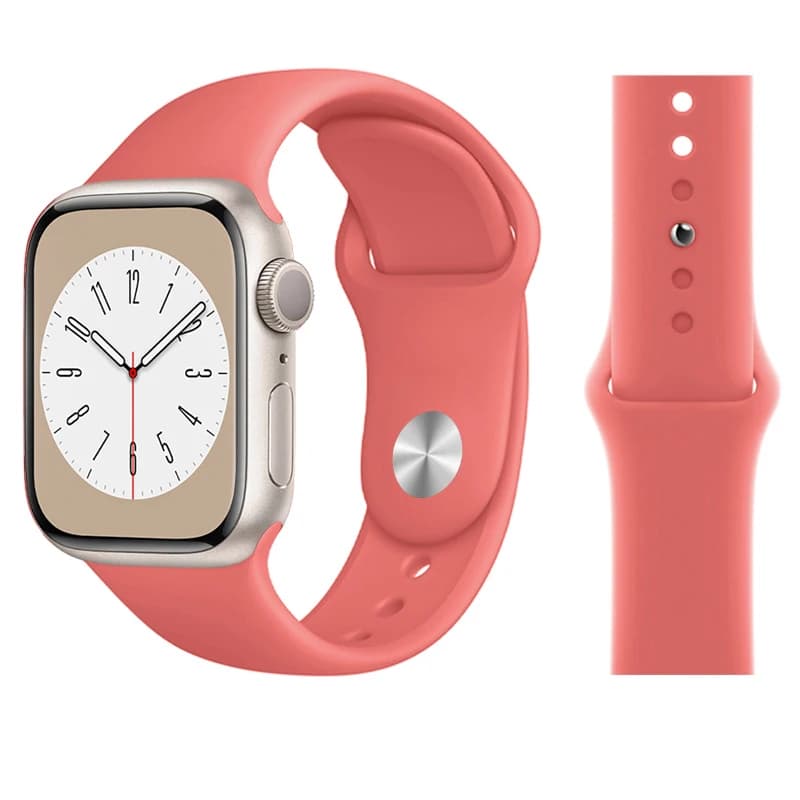 Bracelet en silicone pour Apple Watch, 45 mm, 46 mm, 44 mm, 41 mm, 40 mm, 42 mm, bracelet de sport, iWatch Series 12, 11, 10, SE, 9, 8, Ultra, 4, 3. — 8/10