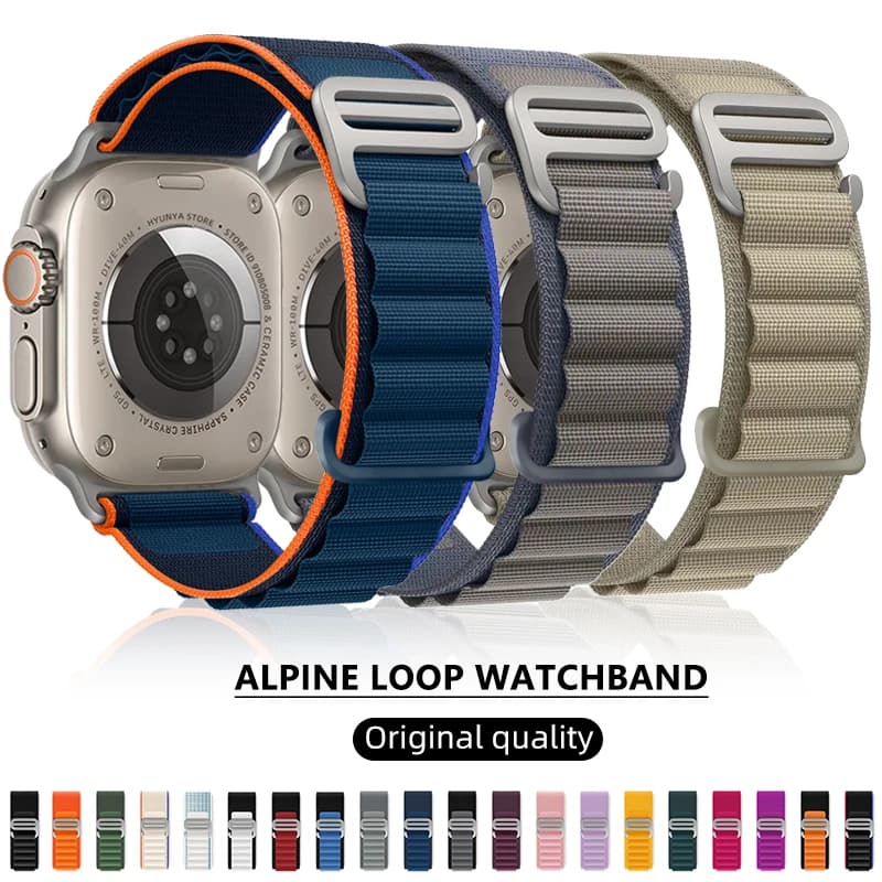 bracelet montre apple watch Bracelet Alpine pour Bracelet de montre Apple Ultra 2 3 Bracelet de montre 45mm 49mm 42mm 46mm 44mm 41mm 40mm Bracelet Iwatch série 11 9 8 7 SE 10 — 3/10
