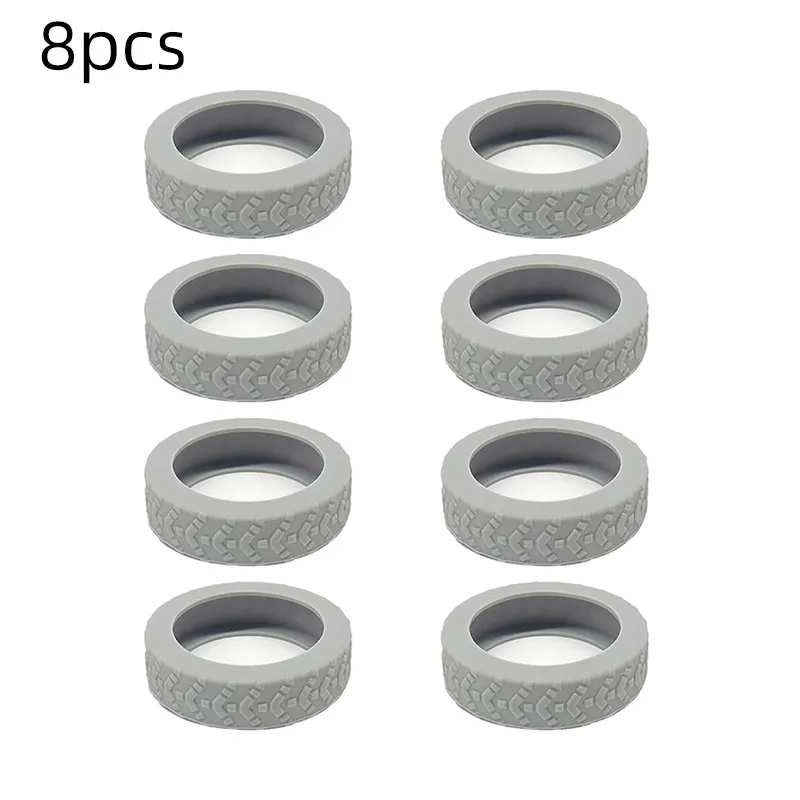 8 pièces de protections pour roulettes de valise, couvre-roulettes silencieux en caoutchouc pour bagages, couvre-roulettes pour valises de voyage. — 7/10
