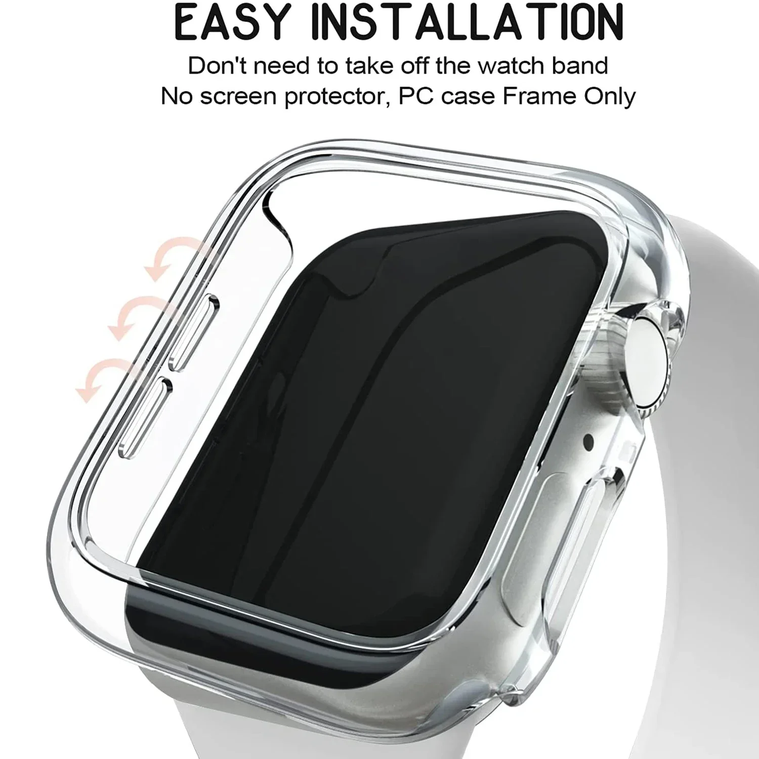 Housse pour boîtier de montre Apple 45mm 41mm 44mm 40mm 42mm 38mm 46 49mm, accessoires PC protecteur pare-chocs iWatch série 8 7 SE 6 5 4 3 9 — 4/10