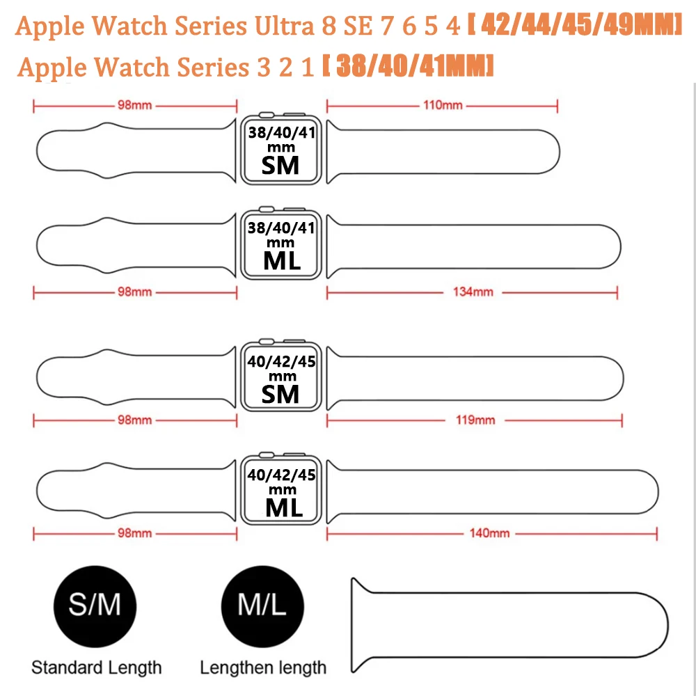 Bracelet en silicone pour Apple Watch, 45 mm, 46 mm, 44 mm, 41 mm, 40 mm, 42 mm, bracelet de sport, iWatch Series 12, 11, 10, SE, 9, 8, Ultra, 4, 3. — 3/10