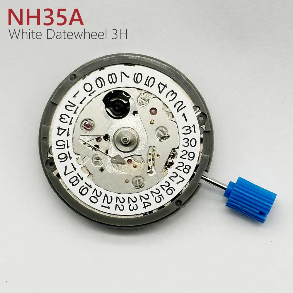 Existe movimento mecânico NH35 autêntico, alta precisão, 24 joias, substituição de relógio, NH35A, data às 3:00, Japão