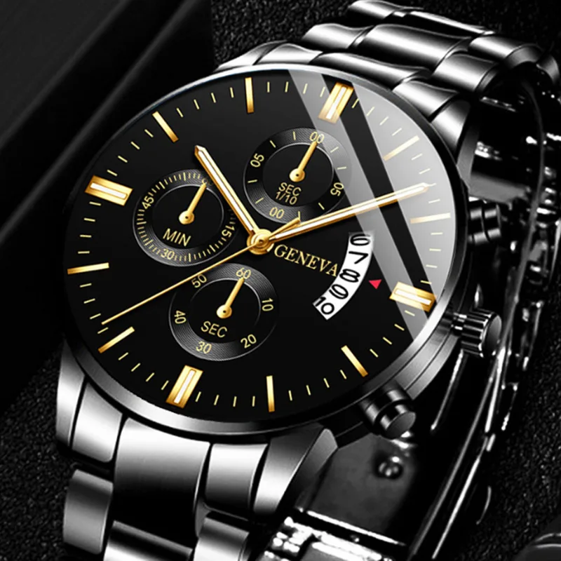 Montre à quartz pour homme en acier inoxydable de luxe, montres de mode pour homme, montres de travail pour homme, horloge Reloj Hombre