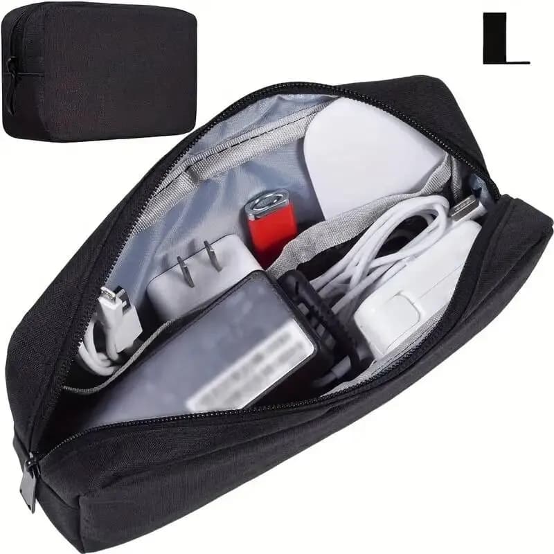 Sac de rangement pour câbles électroniques, sac de voyage pour petits appareils électroniques, carte SD, banque d'alimentation — 8/10