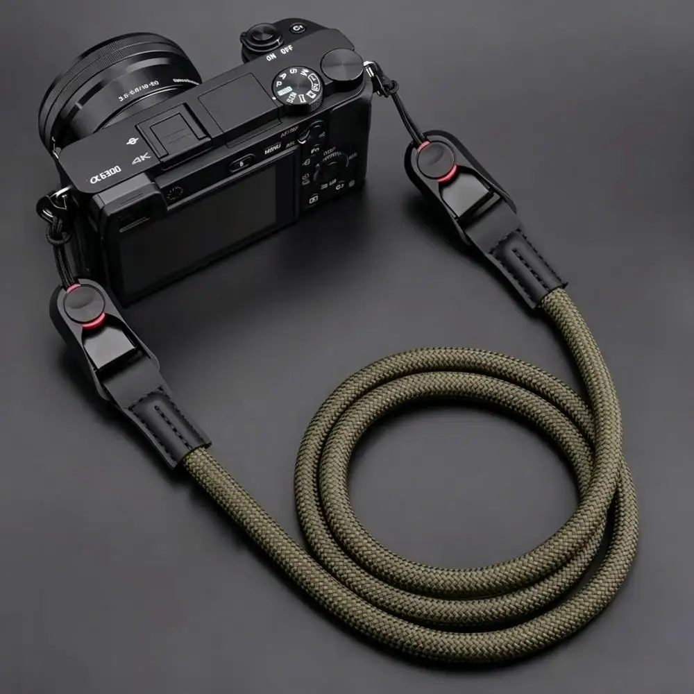 Sangle d'appareil photo à corde ronde à dégagement rapide, sangle d'épaule détachable rapide pour appareil photo DSLR sans miroir, sangle de cou réglable