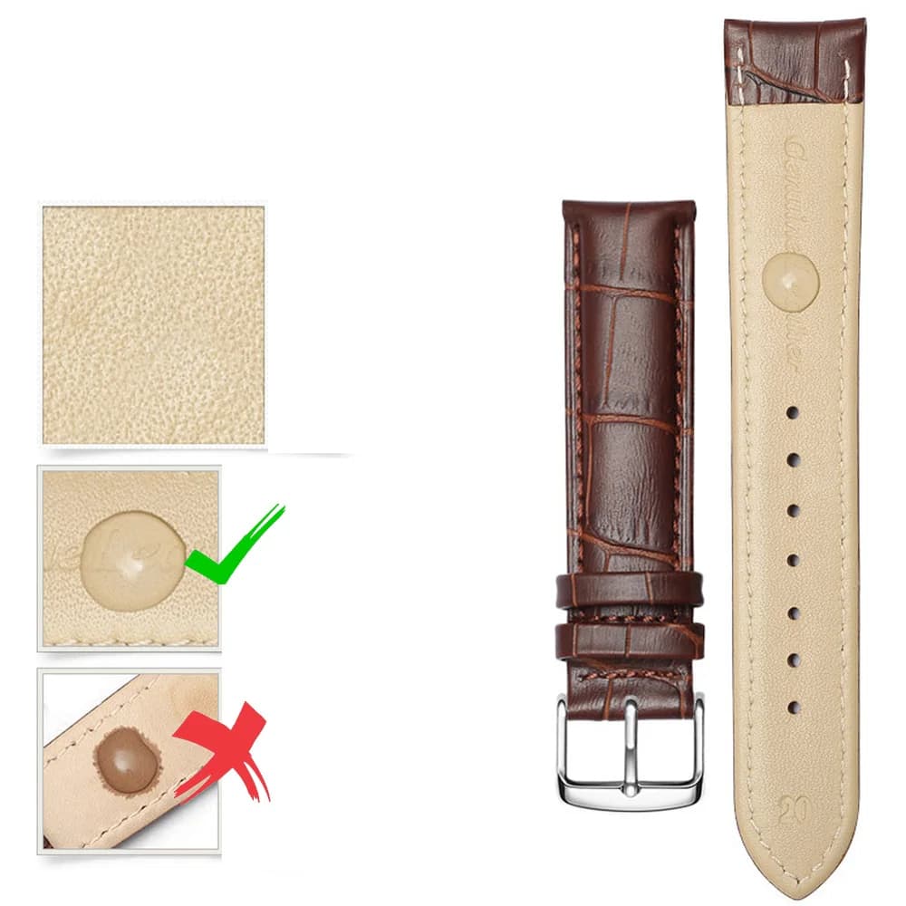 Bracelet de montre en cuir de remplacement universel, pour hommes et femmes, 12mm 14mm 16mm 18mm 19mm 20mm 21mm 22mm — 6/10