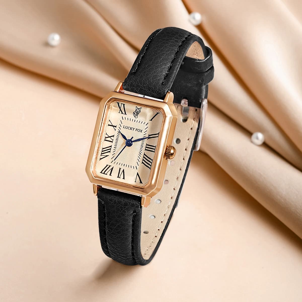 Montres décontractées à cadran numérique rétro pour femmes, bracelet en cuir carré, horloge à la mode, montre-bracelet à quartz, cadeau — 4/10