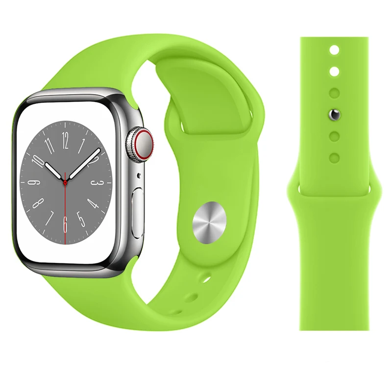 Bracelet en silicone pour Apple Watch, 45 mm, 46 mm, 44 mm, 41 mm, 40 mm, 42 mm, bracelet de sport, iWatch Series 12, 11, 10, SE, 9, 8, Ultra, 4, 3. — 10/10