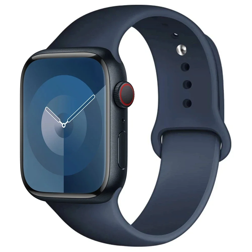 Bracelet sport en silicone pour Apple Watch, 44mm, 45mm, 40mm, 41mm, 42-38mm, 45mm, iWatch Series 8, 7, 6, 5, 4, 3, SE 9, Ultra 2, 49mm — 10/10