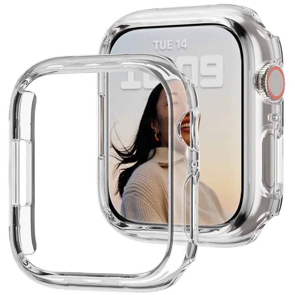 Housse pour boîtier de montre Apple 45mm 41mm 44mm 40mm 42mm 38mm 46 49mm, accessoires PC protecteur pare-chocs iWatch série 8 7 SE 6 5 4 3 9