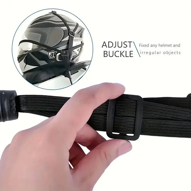 Valise élastique pour moto, 1 pièce, avec crochet de sécurité, casque polyvalent, équipement de Transport en maille, Durable et élégante pour les voyages quotidiens — 4/7