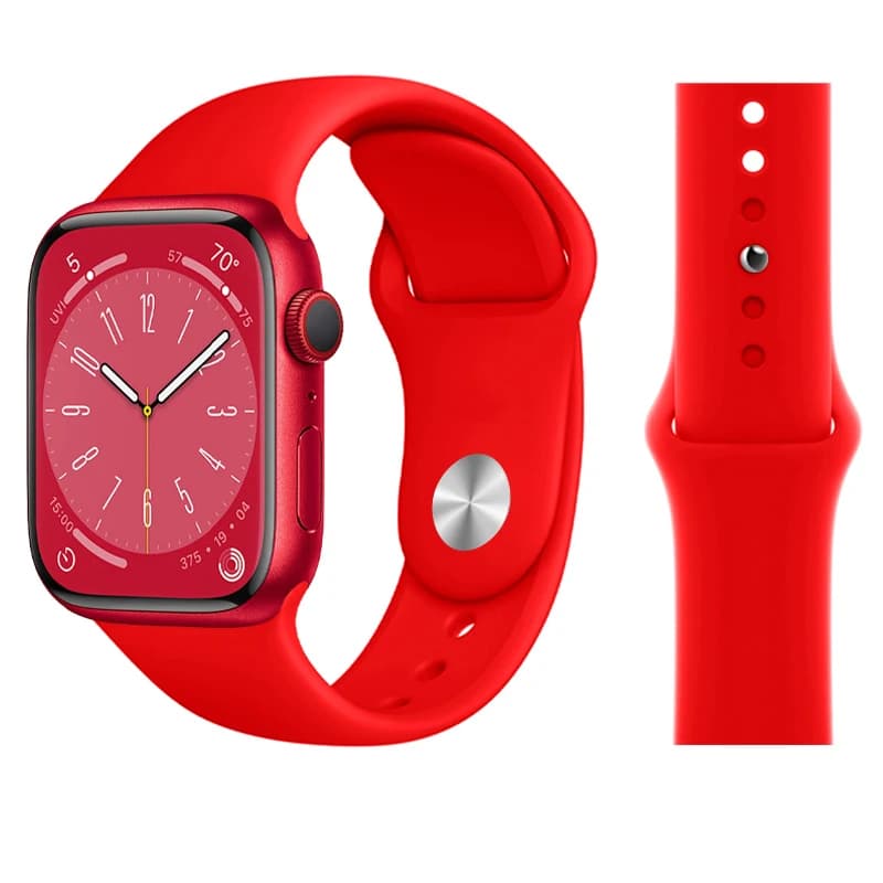 Bracelet en silicone pour Apple Watch, 45 mm, 46 mm, 44 mm, 41 mm, 40 mm, 42 mm, bracelet de sport, iWatch Series 12, 11, 10, SE, 9, 8, Ultra, 4, 3. — 7/10