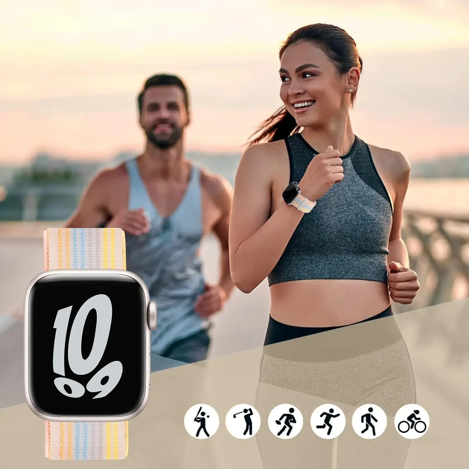 Bracelet à boucle en nylon pour Apple Watch Band, Smart Belt, Bracelet pour iWatch Ultra, 46mm, 40mm, 44mm, 45mm, 42mm, 41mm, 38mm, 49mm, 8, 7, 6, SE, 5/4 — 5/10