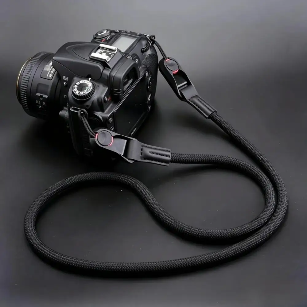 Sangle d'appareil photo à corde ronde à dégagement rapide, sangle d'épaule détachable rapide pour appareil photo DSLR sans miroir, sangle de cou réglable — 4/8