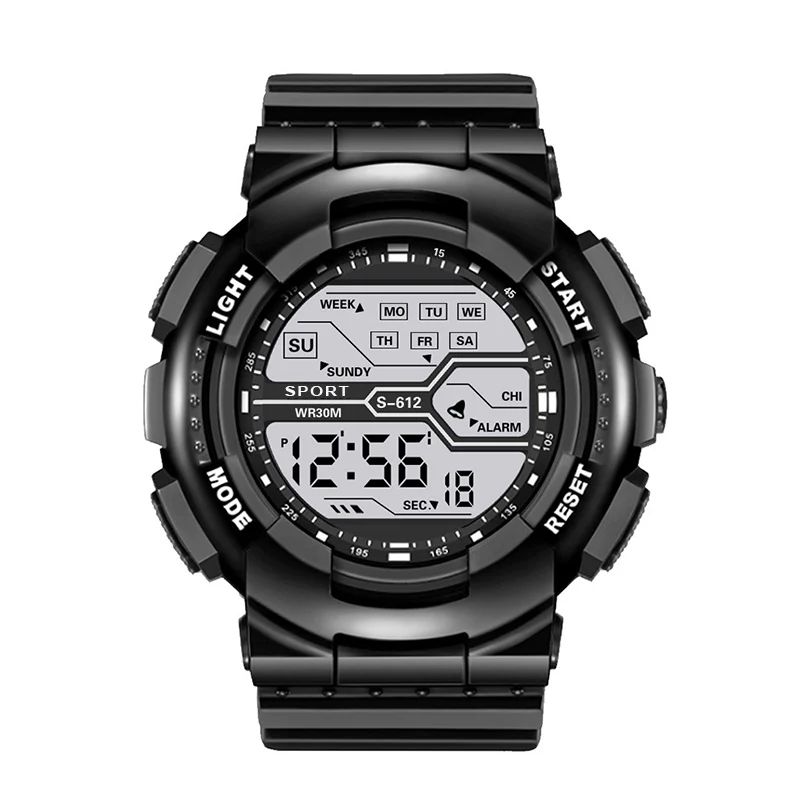 Sport de plein air hommes montre multifonction grand écran LED électronique étanche lumineux militaire numérique montres Reloj Hombre — 7/10