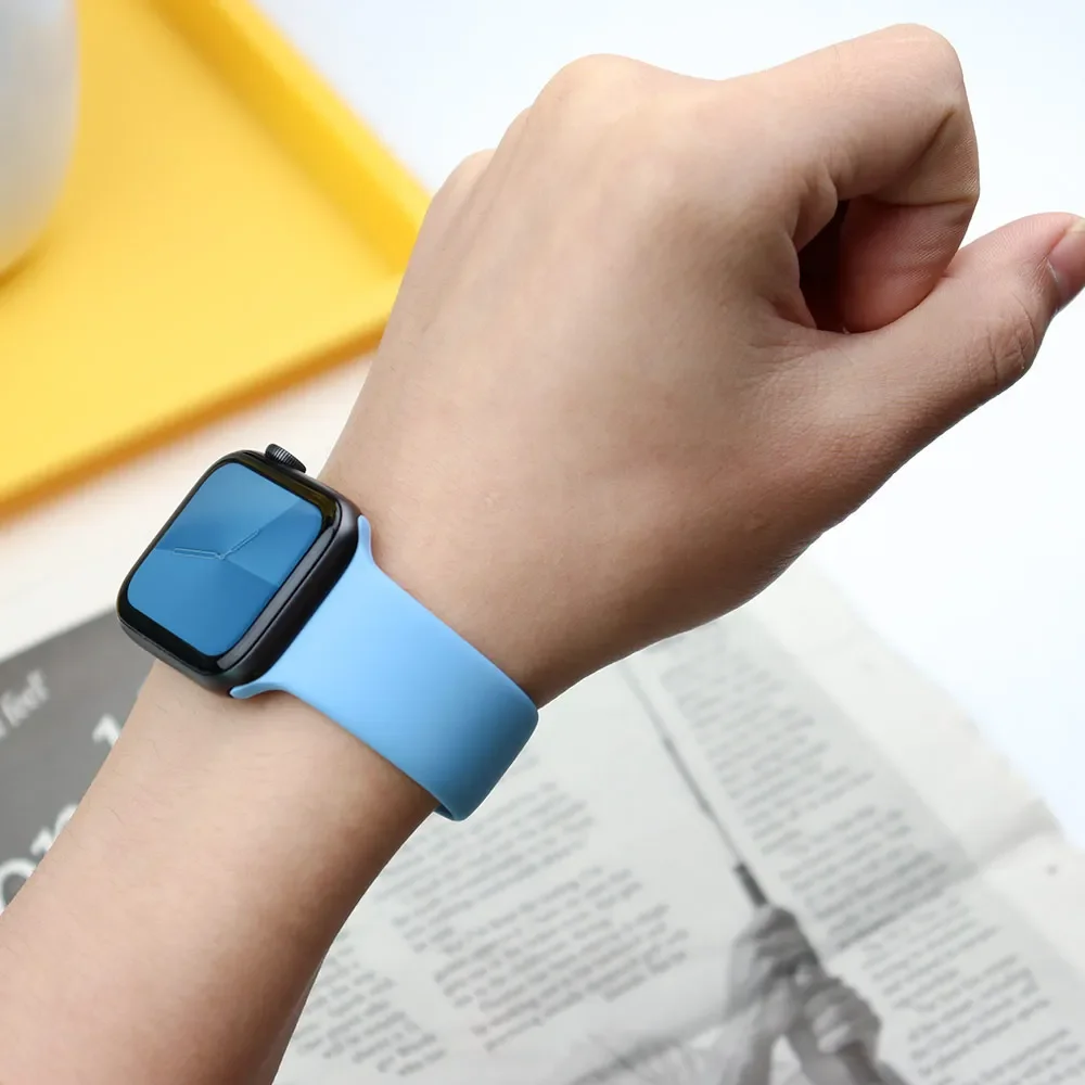 Bracelet sport en silicone pour Apple Watch, 44mm, 45mm, 40mm, 41mm, 42-38mm, 45mm, iWatch Series 8, 7, 6, 5, 4, 3, SE 9, Ultra 2, 49mm — 3/10