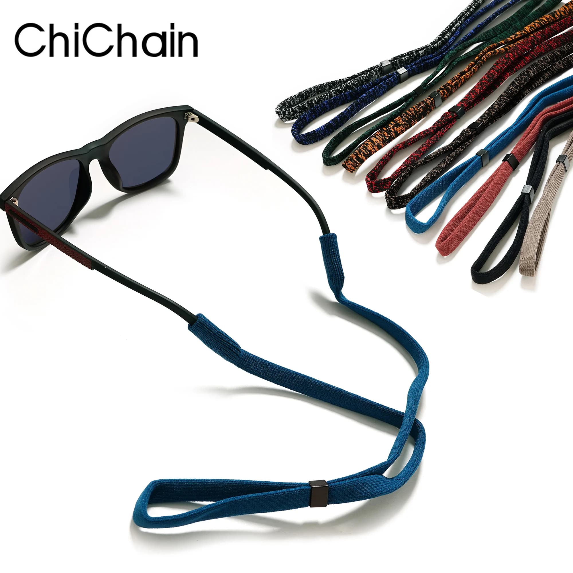 Corde de lunettes de soleil antidérapante unisexe, cordon de lunettes de sport d’extérieur pour femmes et hommes, cordon élastique en Polyester, sangle de cou