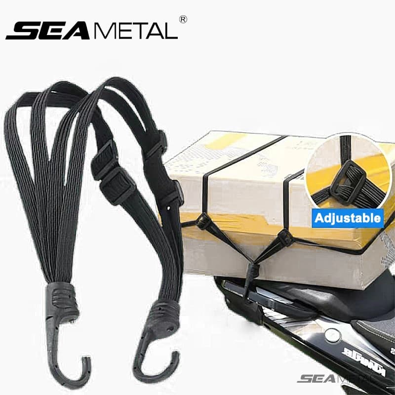 Sangles de fixation élastiques pour casque de moto SEAMETAL, sangles de réglage pour siège arrière de moto, 60cm/90cm